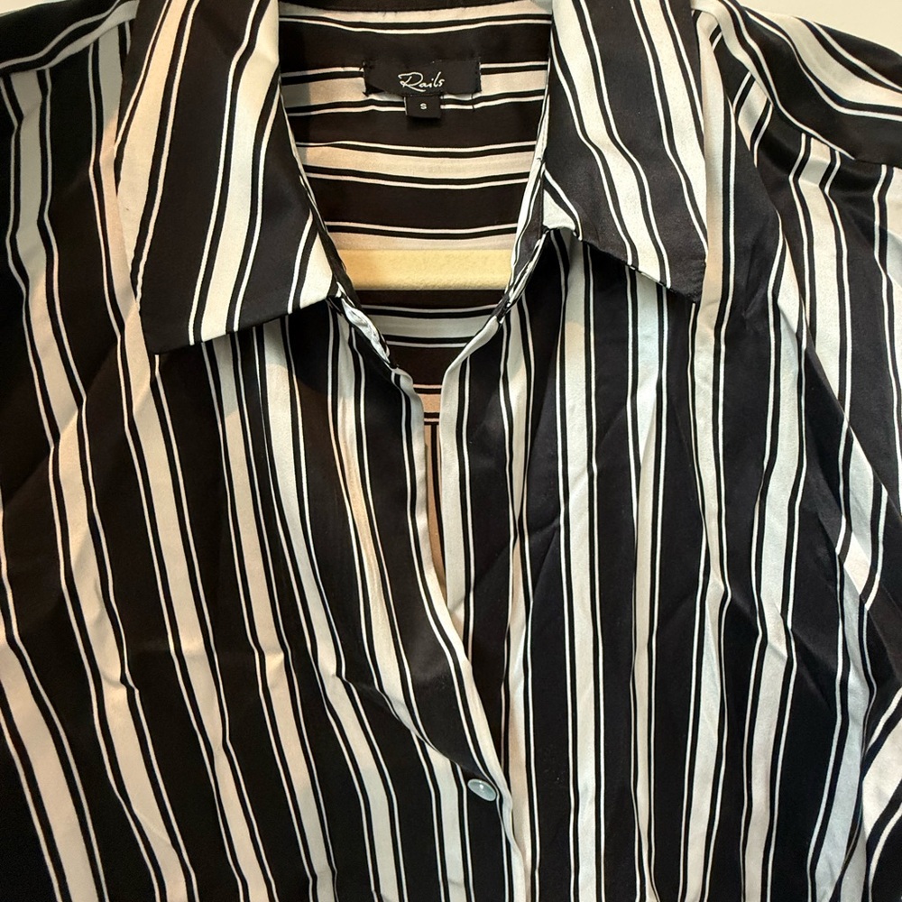 Rails Black and White Button Down Shirt